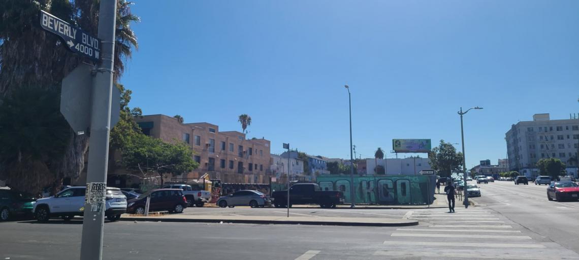 Mixed-use development under construction at 3977 Beverly