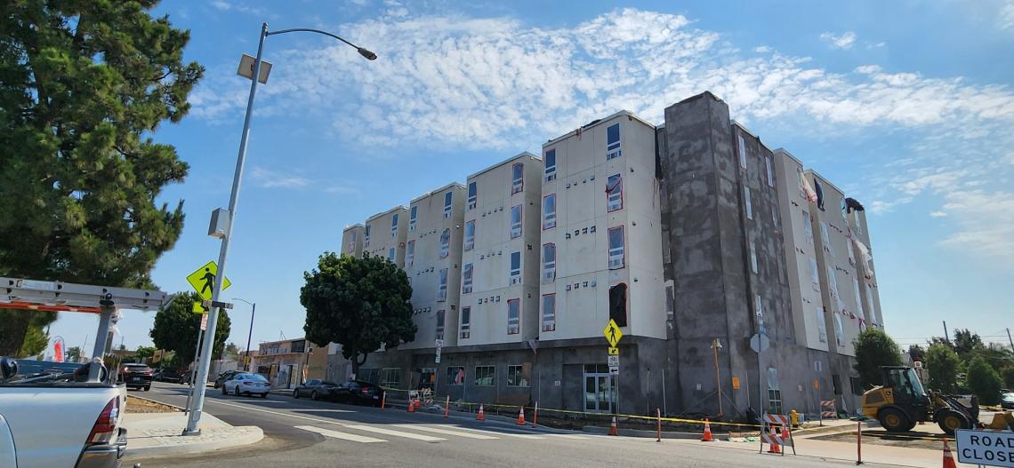 Progress report for modular apartments at 11001 S. Vermont Progress report for modular apartments at 11001 S. Vermont