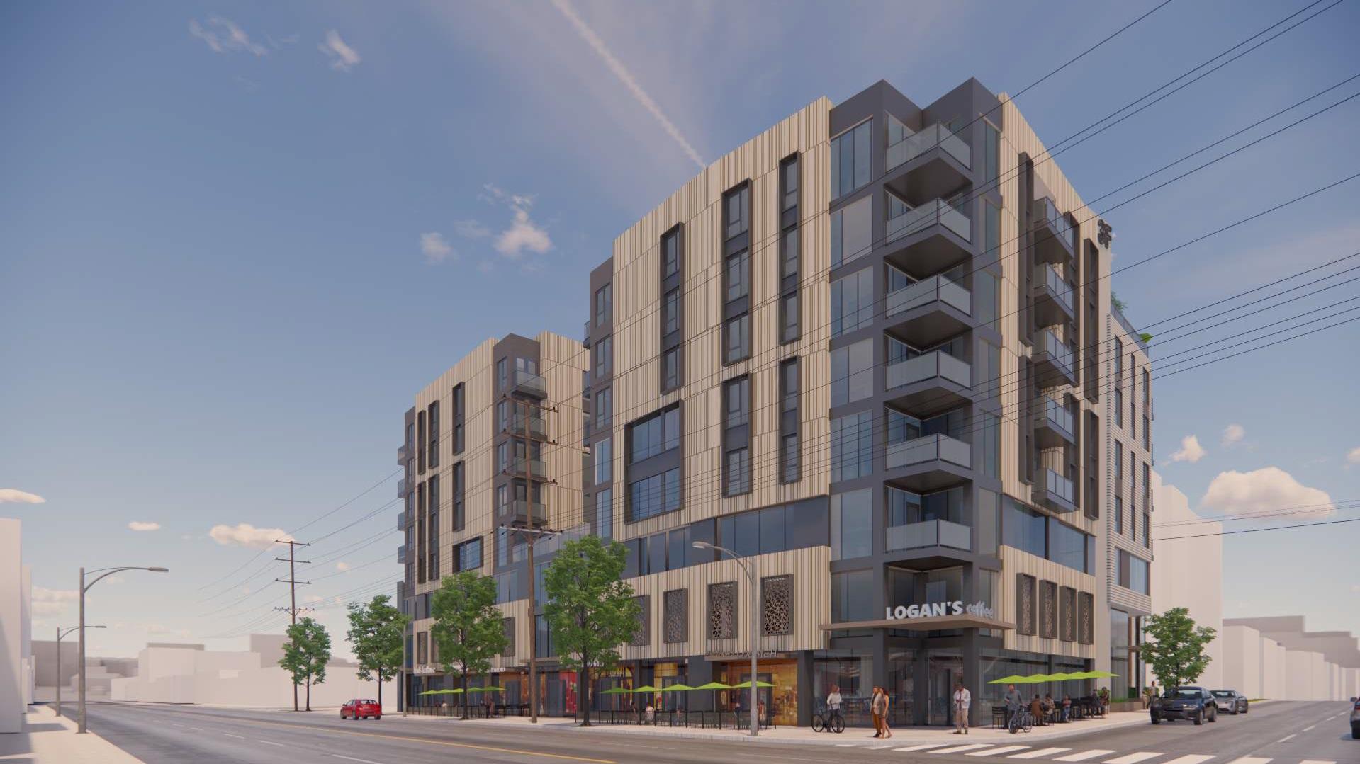 Mixed-use development under construction at 3977 Beverly
