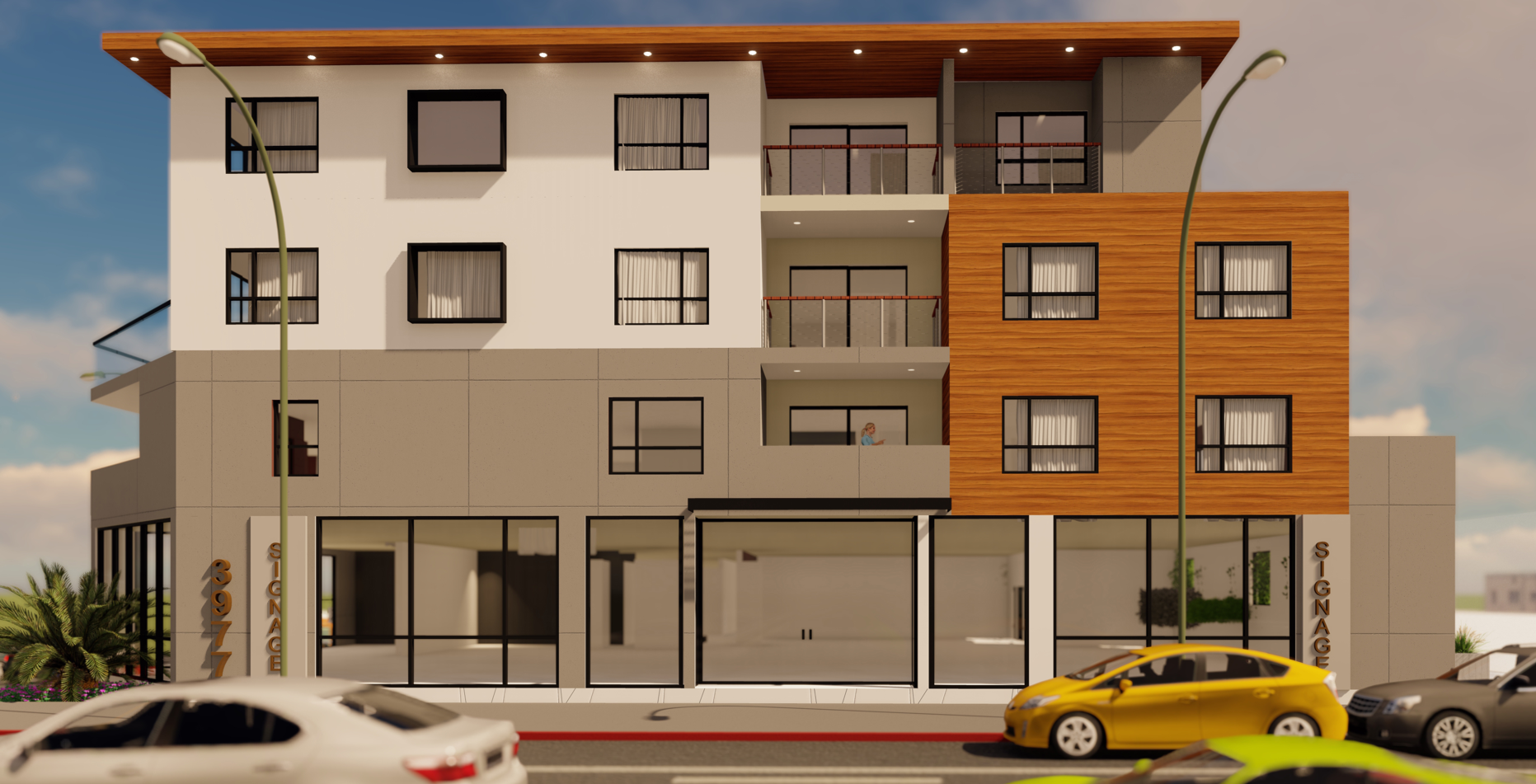 Mixed-use development under construction at 3977 Beverly