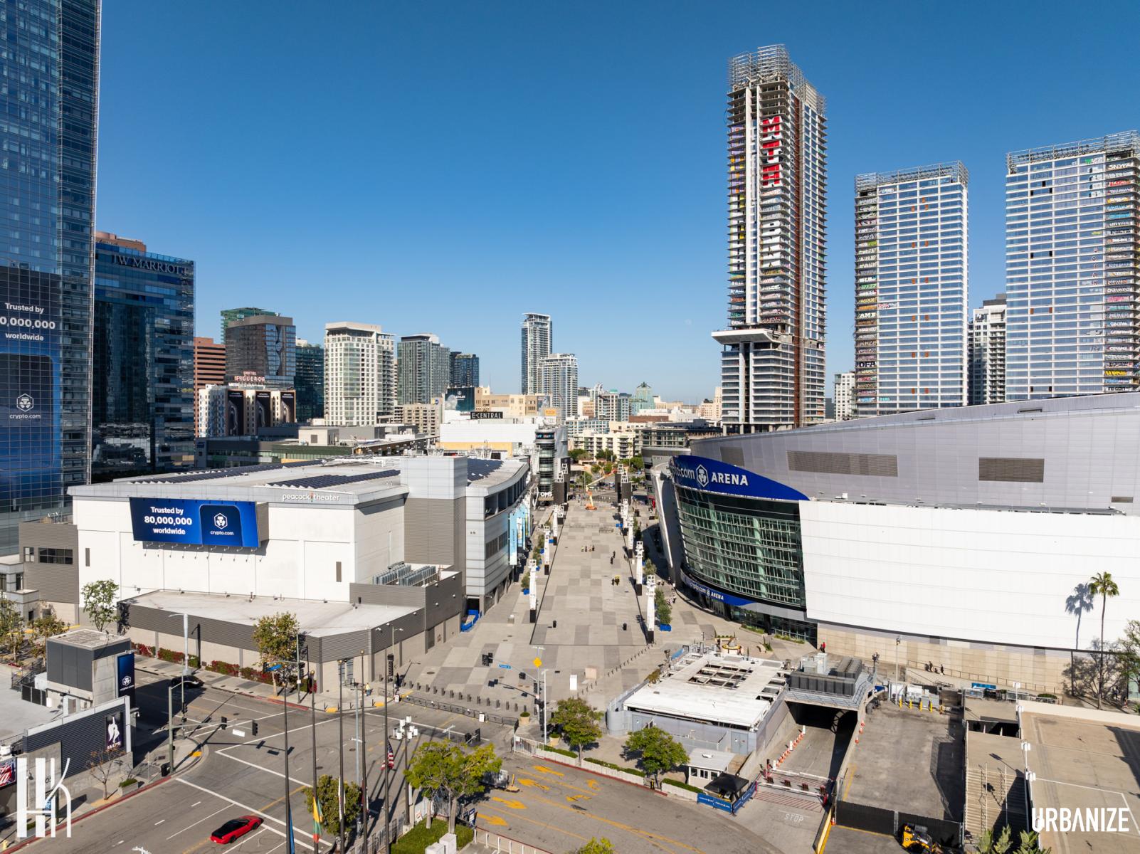 Pedestrian plaza completed between Crypto.com Arena and L.A. Live |  Urbanize LA