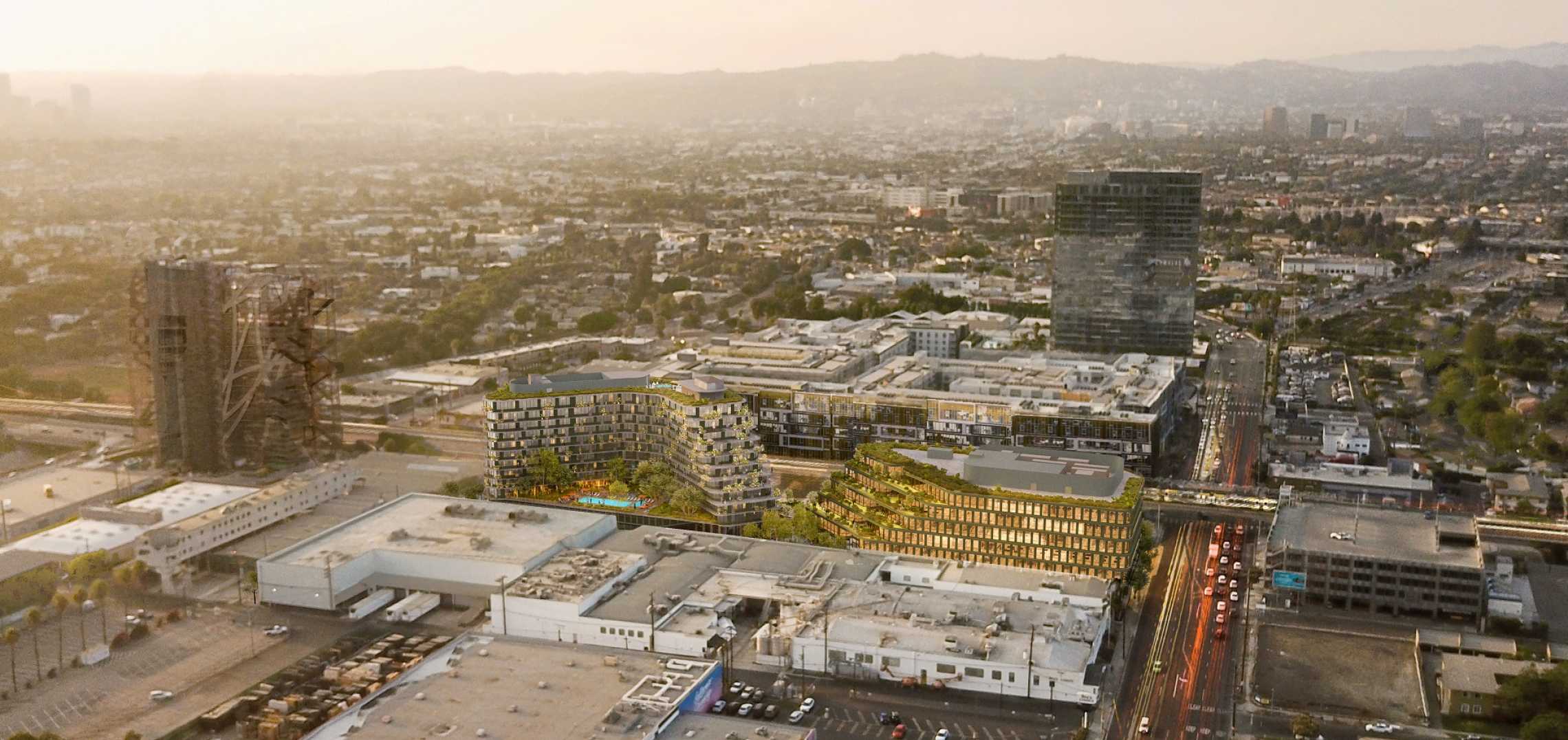 Renderings revealed office and housing complex next to La Cienega