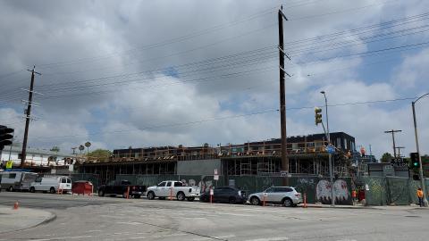 Construction at 601 N Dillon Street in Silver Lake - June 2021