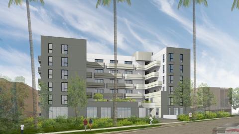 Rendering of the Serenity apartments at 923 S Kenmore Avenue in Koreatown