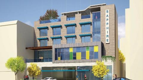 Rendered view of the Sapphire Hotel at 1530 Western Avenue in Hollywood