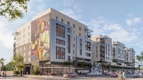 Rendering of the proposed apartment complex at 12850-12900 S. Crenshaw Boulevard