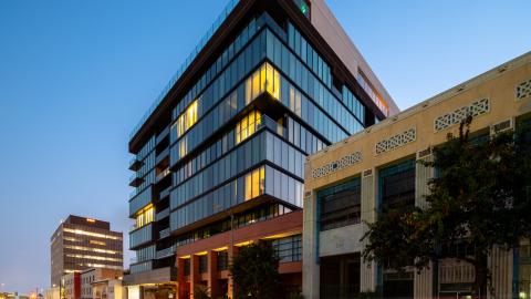 View of the Thompson Hotel Hollywood looking south on Wilcox Avenue