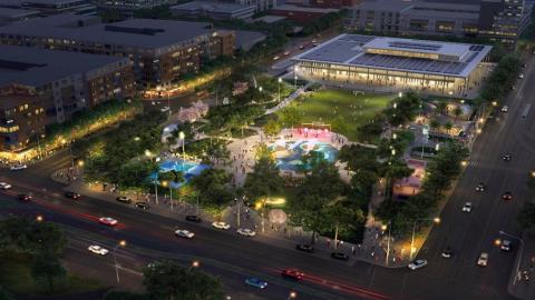 Aerial view of Lincoln Park in Long Beach