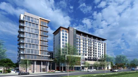 Rendering of District at Warner Center from Canoga Avenue