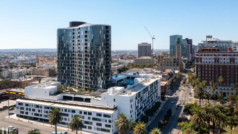 View of Kurve on Wilshire looking southwest