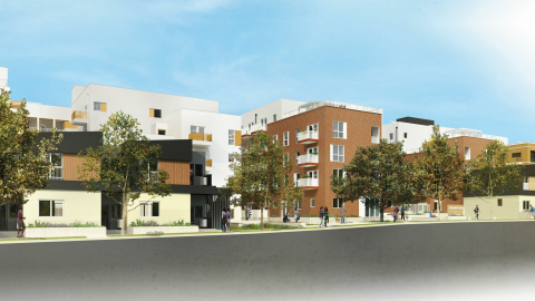 Rendering of proposed affordable housing development at 515 Pioneer Drive