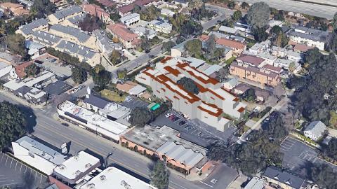 Aerial view of proposed townhomes at 244 & 256 Michigan Avenue