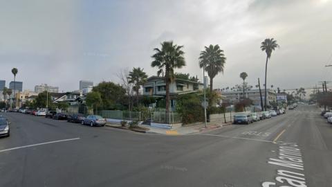 View looking northeast from San Marino Street and Kingsley Drive