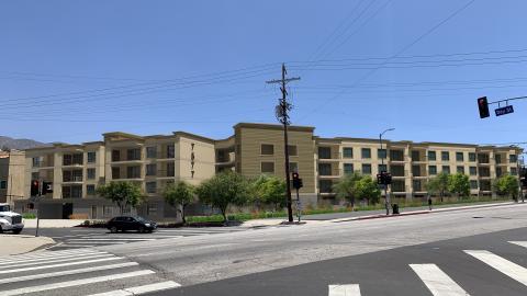 Rendering of the proposed apartment complex at 7577 Foothill Boulevard