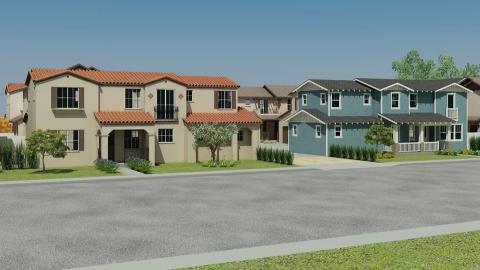 Rendering of the proposed houses on Greenleaf Avenue