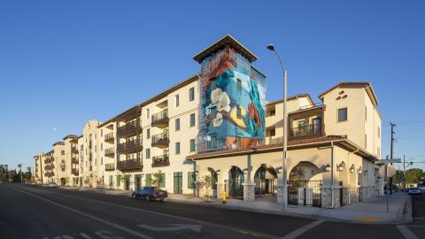 View of the Fairview Heights apartments looking northwest