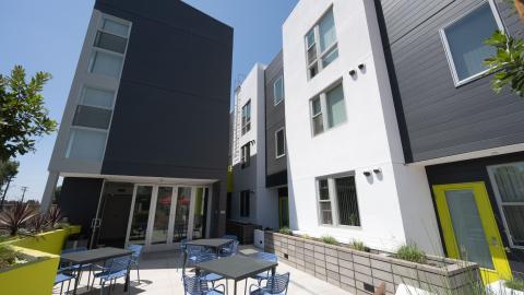 View of the Cadence apartments in Watts