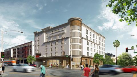 Rendering of proposed hotel at 3216 W 8th Street