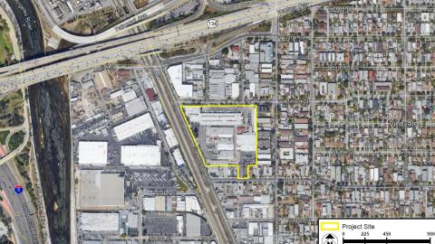 Site of proposed soundstage campus at 5426 San Fernando Road in Glendale