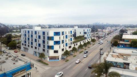 Aerial view looking northeast