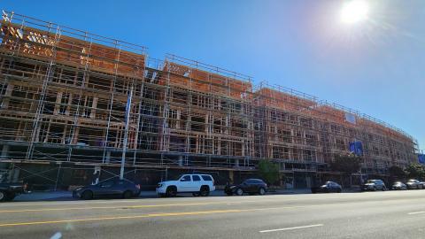 Construction in progress at 4242 S Crenshaw Boulevard
