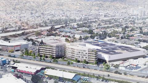 Aerial view of East End Studios Campus at 5426 San Fernando Road & 753 West California Avenue 