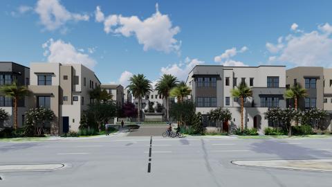 REndering of the new townhomes now under construction in Tustin