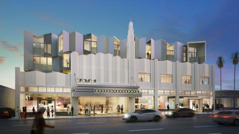 Rendering of the Fairfax Theatre with new apartments