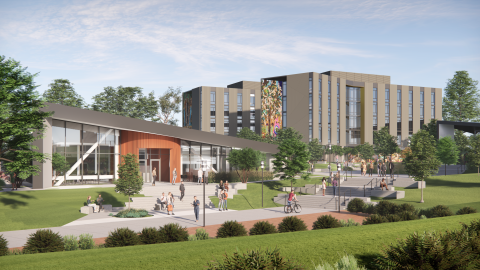 Rendering of proposed student housing complex