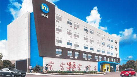 Rendering of new Tru Hotel on Imperial Highway in Hawthorne
