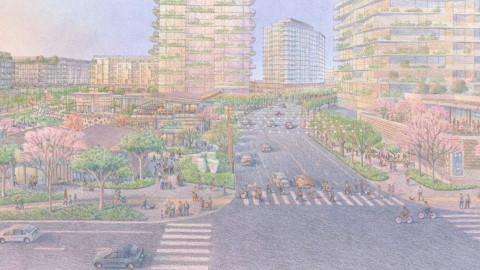 Illustration of proposed redevelopment of South Coast Plaza Village