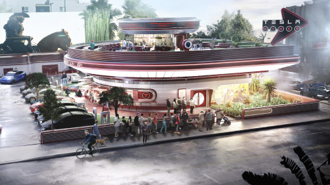 Rendering of the new Tesla Diner