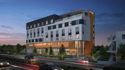 Rendering of new Fairfield hotel in Inglewood