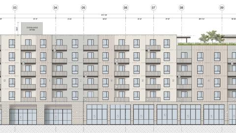 South elevation for 8251 Melrose Avenue