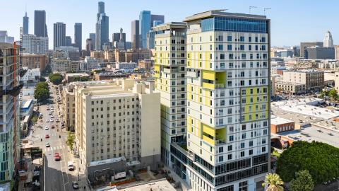 View looking west toward Downtown skyline