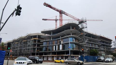 View looking southwest from Lincoln and Broadway