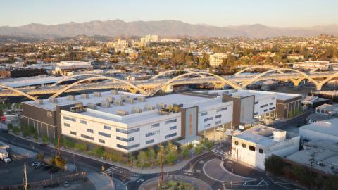 Aerial view looking northeast