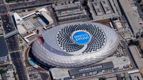 Aerial view of Intuit Dome
