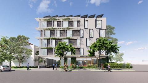 Rendering of proposed project on Crescent Heights Boulevard