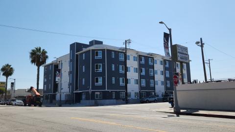 View looking southwest at 445 N. Avalon Boulevard