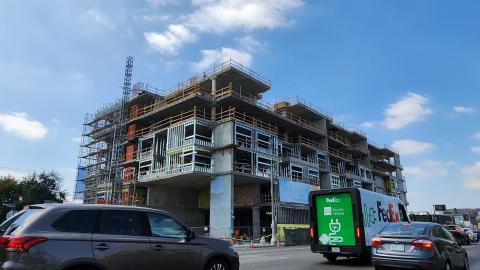 View of 8070 Beverly Boulevard looking southwest