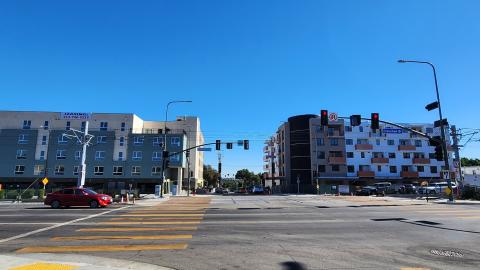 View looking east from Crenshaw Boulevard