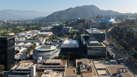 Aerial view of the NBCUniversal Campus