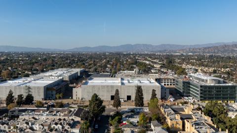 Aerial view looking north