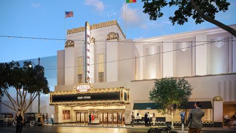 Rendering of the restored Warner Grand Theatre
