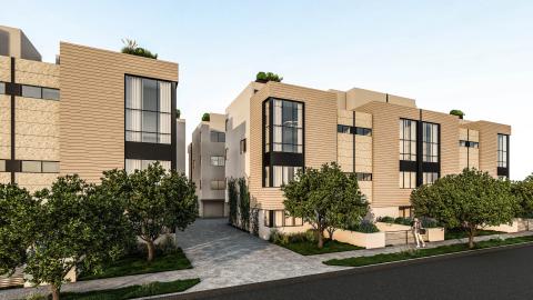 Rendering of small lot homes on Smiley