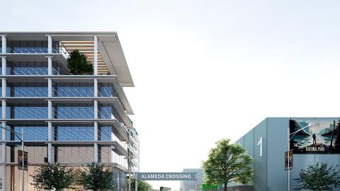 Rendering of entry to Alameda Crossing