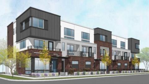 Rendering of townhomes at 125 and 205 S. Harbor Boulevard