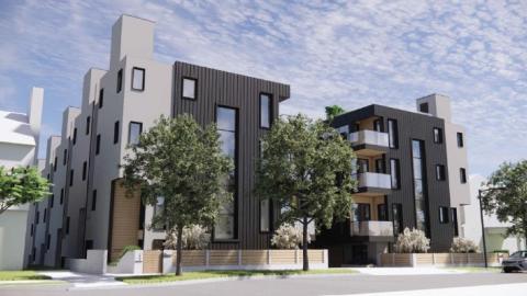 Rendering of small lot houses at 1904 Preuss Road