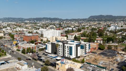 Aerial view looking northwest